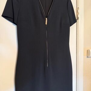 Burberry Chic Black Mini Dress with Zipper